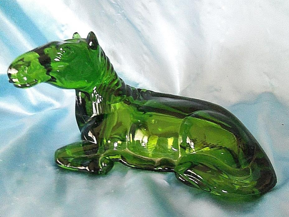 Green Glass statue figure Horse 9