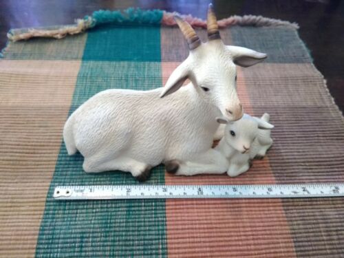 House of Global Art The Harvey Knox Kingdom goat and baby Figurine Hand Painted