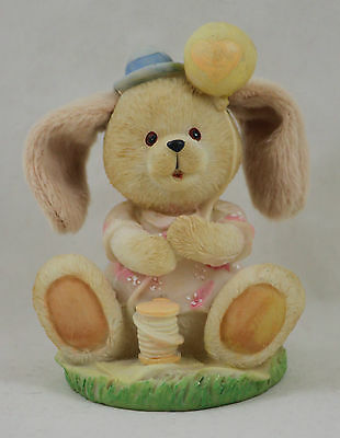 Easter Rabbit Figurine K Collection Girl Fur Ears Balloon Easter Decor