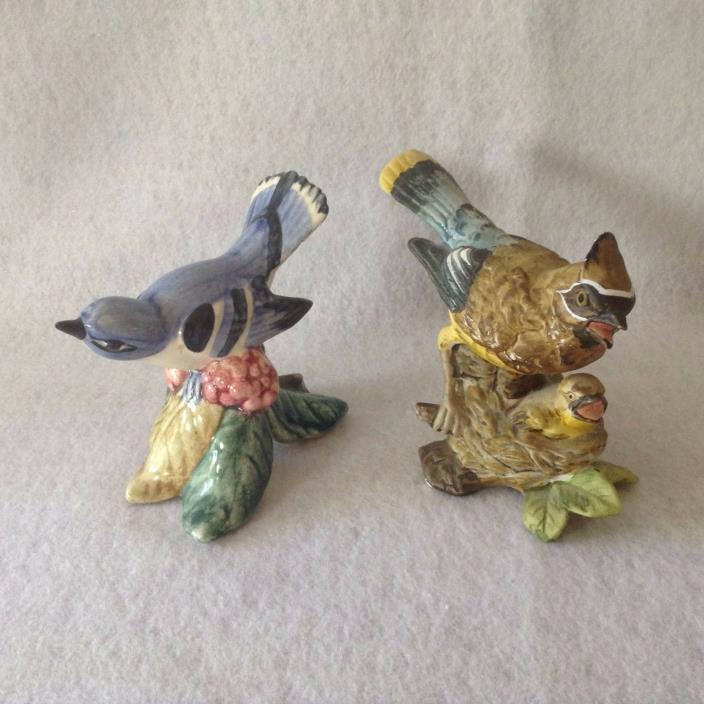 Set Of Two Ceramic Birds