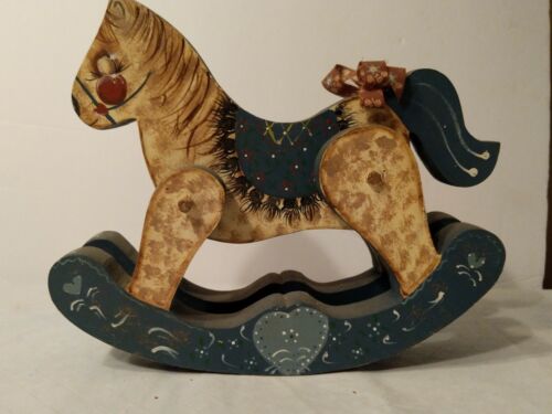 Vintage Tole Hand Painted Rocking Horse