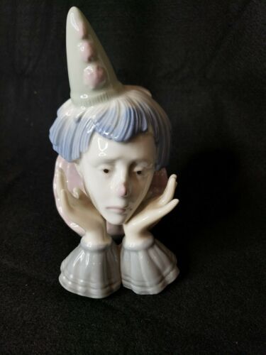Meico Clown Head  Sad Pierrot Porcelain Ceramic Figurine Paul Sebastian