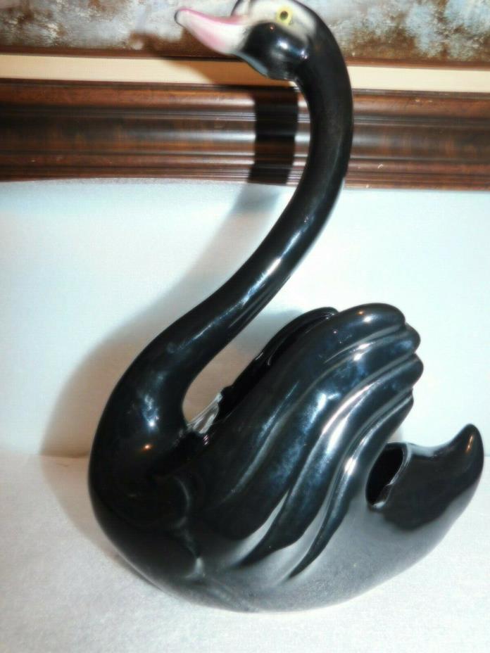 Luster Porcelain Black Swan., Made in United States