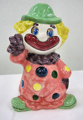 Fun Happy  Clown with Hat Designer B.F. #3 Ceramic Peace Smiling Pink