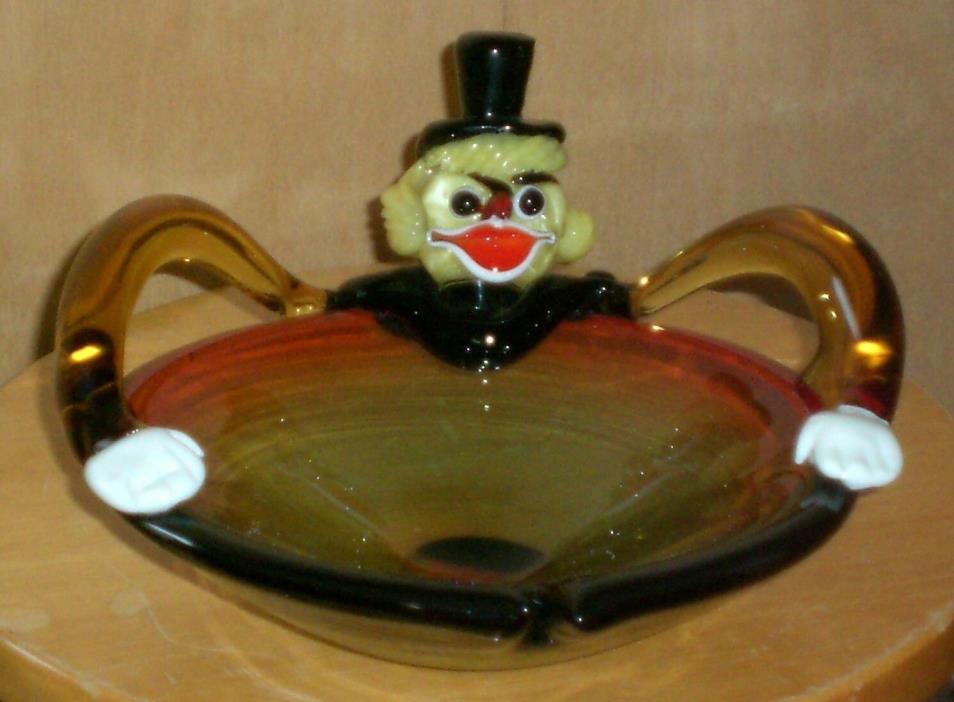 Vintage Art Glass Clown Bowl