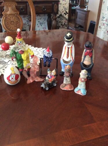 Clowns Lot Of 9 . Some Vintage
