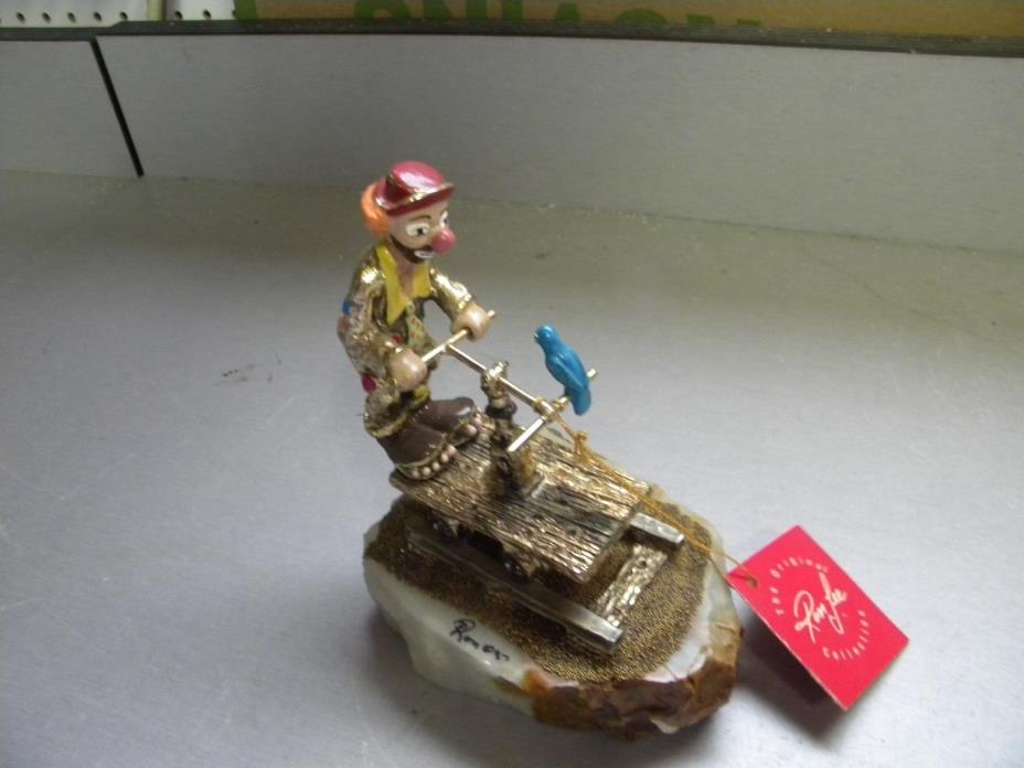 Vintage Ron Lee Clown On A Railroad Hand Car 1984 Signed
