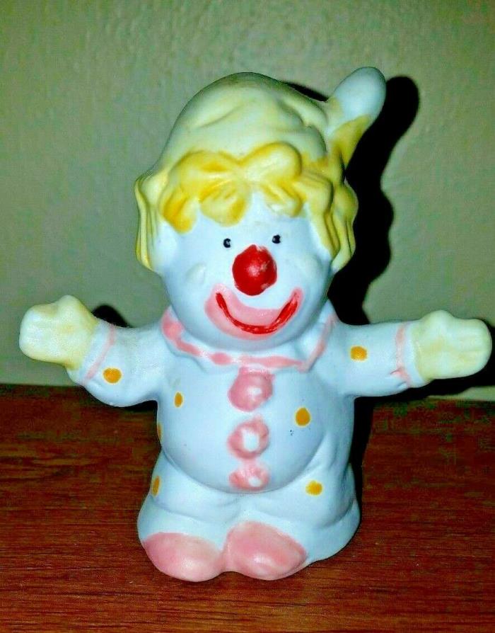 Vintage Lipco Ceramic Clown Bell with Clapper, Pink and Yellow, 4