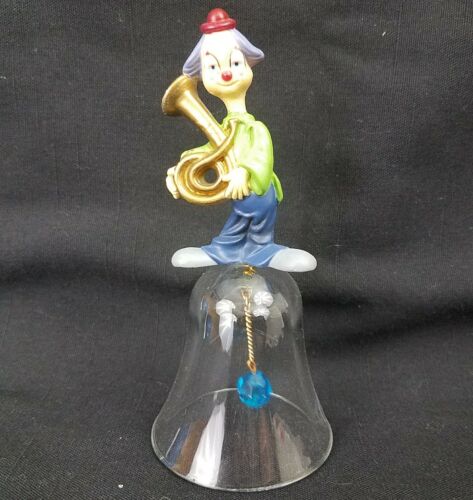 Intaglio Glass Bell With Horn Player Top, 4.5