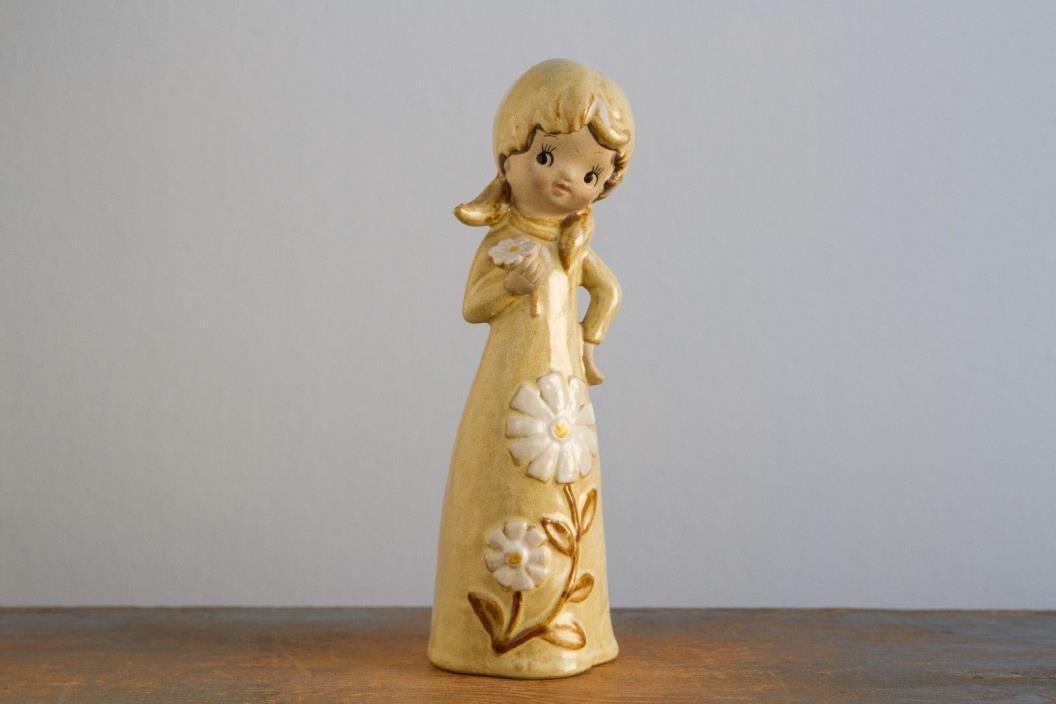 Vintage Ceramic Flower Child Girl Figure