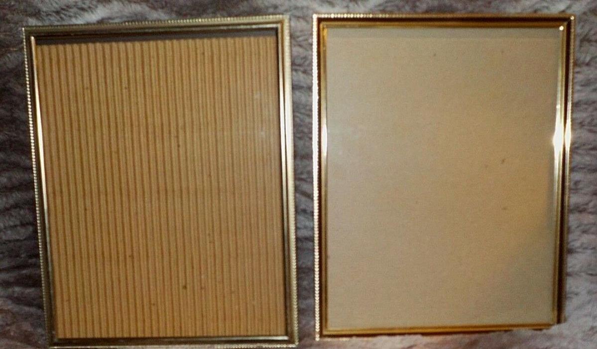 Pair of vintage brass photo frames, 8x10, regular clear glass, easel backs