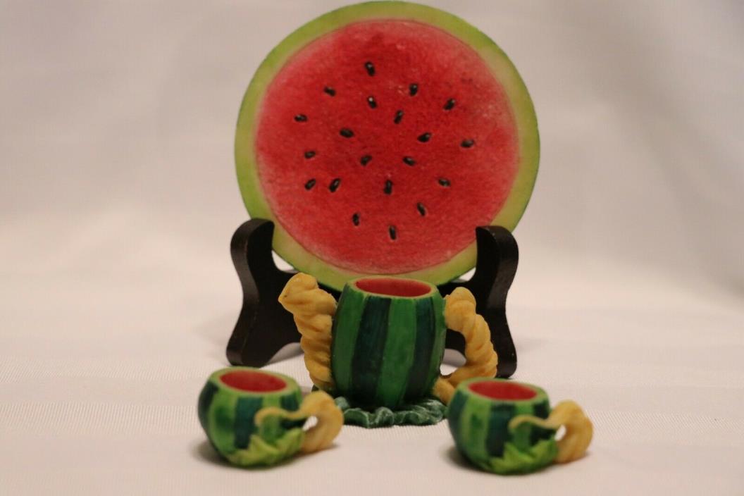 Vintage Miniature Resin Tea Set Watermelon