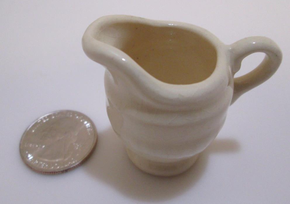 Vintage Miniature Pitcher Porcelain Ceramic Stoneware Embossed