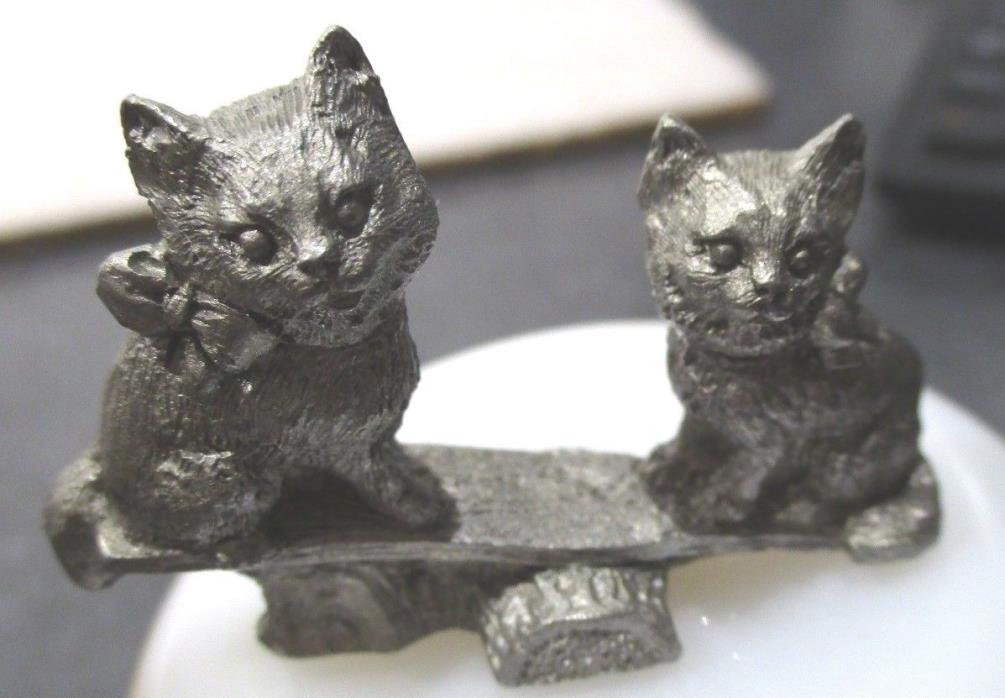 Spoontiques Pewter Cats See / Saw Mini Figurine