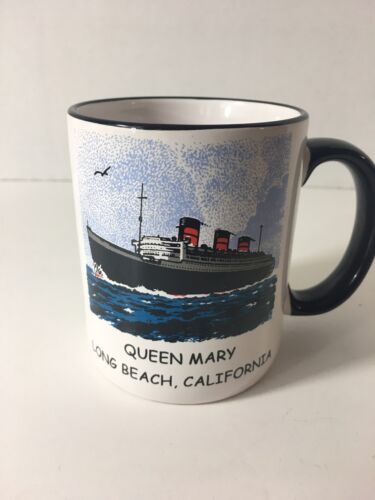 Queen Mary Long Beach California Coffee Mug. Great Picture Of The Queen Mary.
