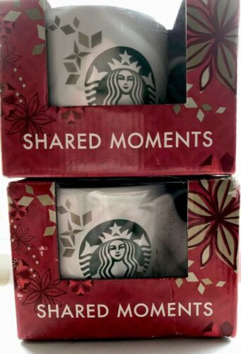NEW Pair of Starbucks Holiday Collection 2013 Coffee Cup Mug 14 oz in Box