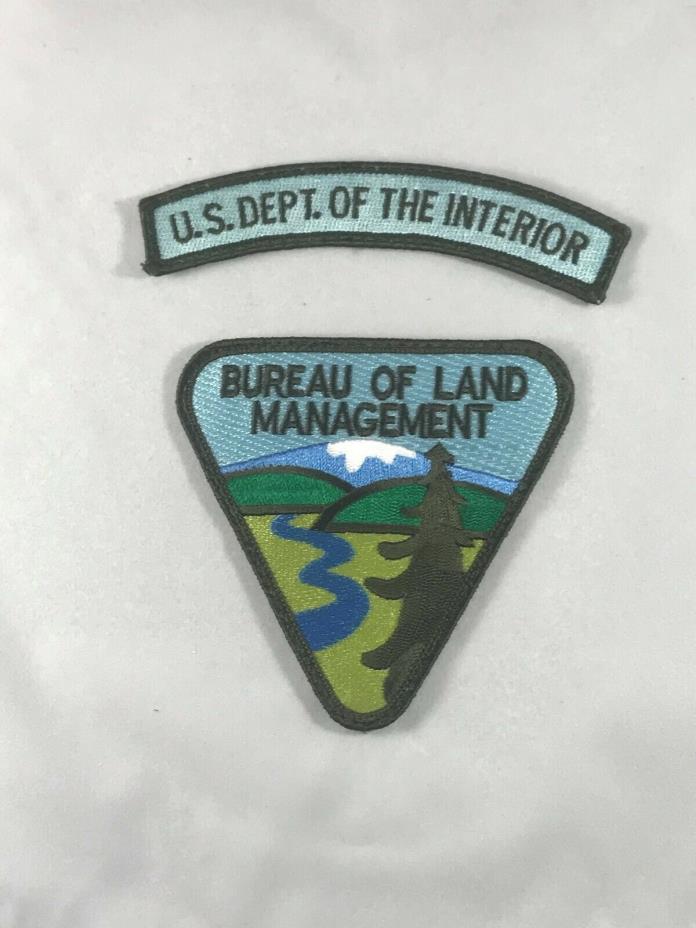 Bureau Of Land Management Patch BLM Seal Embroidered Tree Mountains River