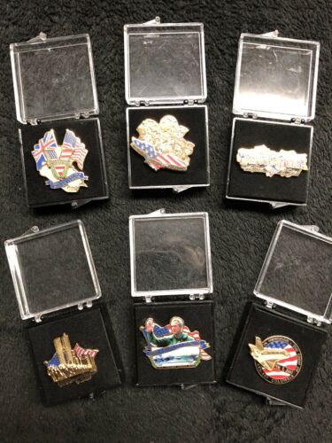 Set Of (6)Memorial Pins, 9/11 MEMORIAL PIN Remember, Columbia Crew, America