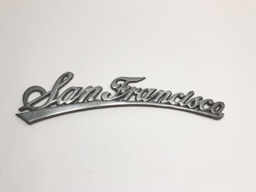 Original Vintage SAN FRANCISCO Fire Engine Truck Emblem Fire Fighting Rat Rod