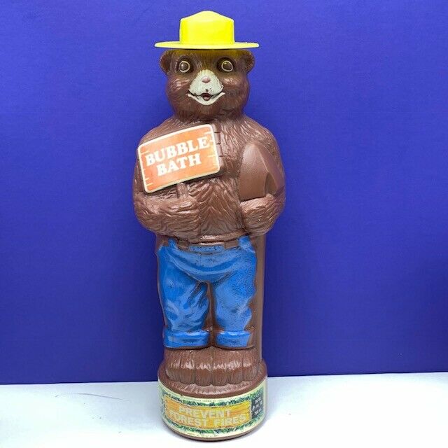 Smokey the bear Bubble Bath bottle soaky fire rescue toy figure sealed full RARE