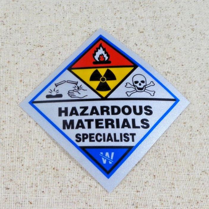 Hazardous Materials Specialist Haz Mat Firefighter Reflective Decal 2.25