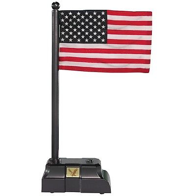 Desktop Electronic Waving American Flag w/ Base That Billows & Plays 2 Songs