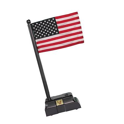Desktop Electronic Waving American Flag w/ Base That Billows & Plays... - NO TAX