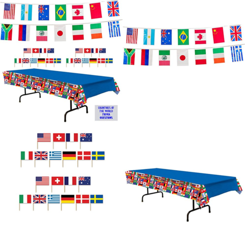 International Flags Party Decorations Tablecover 23 Ft Pennant Flag Banner Tooth