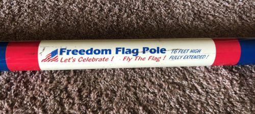 Flag Pole (Stars & Stripes 16 Foot) (Freedom)Pole Is Red White & Blue L@@k !
