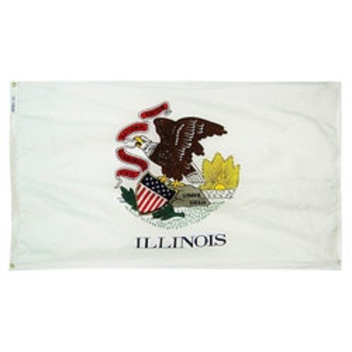 Illinois Flag Nylon 5'x8' Made In USA by Annin Flagmakers