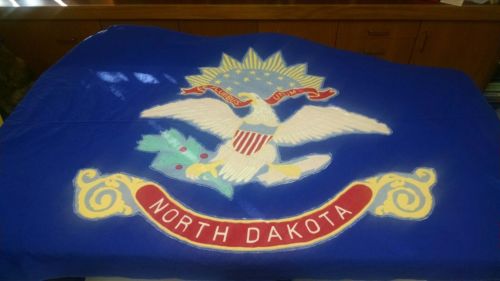 Rare Vintage Hand Sewn Colored North Dakota State Flag 42x72