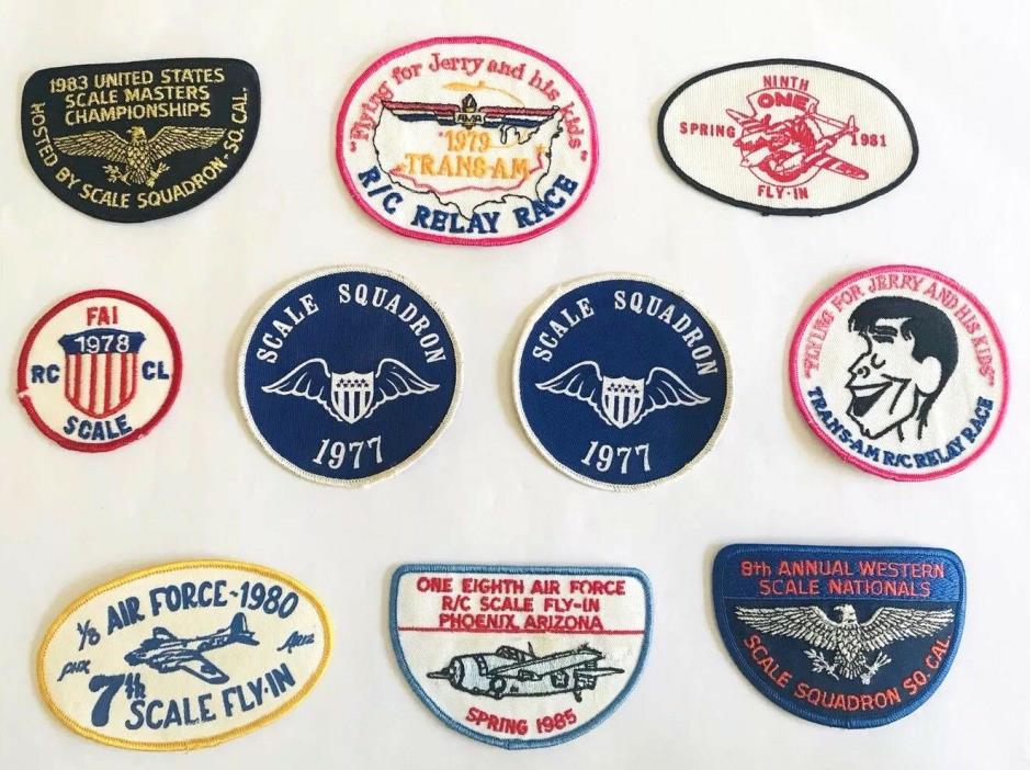 Vintage Mixed Lot of 10 Scale Squadron Fly-In Embroidery Patches RC Air Force