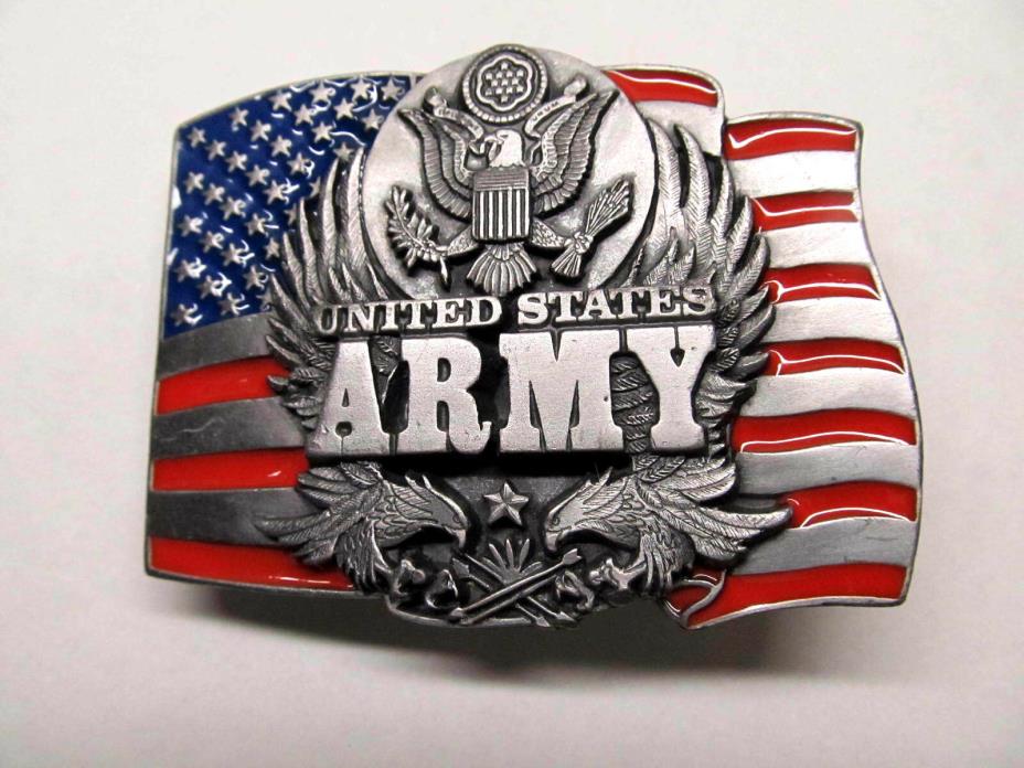 Vintage 1990's United States Army Pewter Belt Buckle