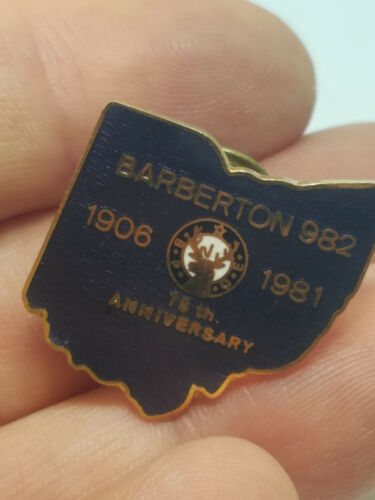 BPOE Elks 1906 1981 75the Anniversay Lapel Pin Barberton 982