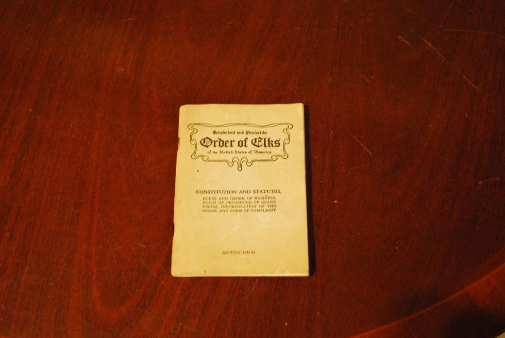 Order of Elks book 1942-1943