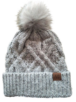 Alpha Phi Faux Fur Pom Winter Beanie Hat