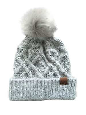 Alpha Delta Pi Faux Fur Pom Winter Beanie Hat