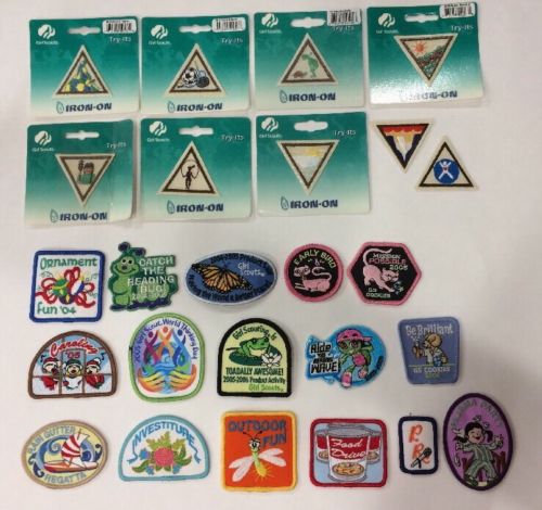 LOT 24 GIRL SCOUT PATCHES BADGES  Try Its NIP 2004 2005 2006 New Unused