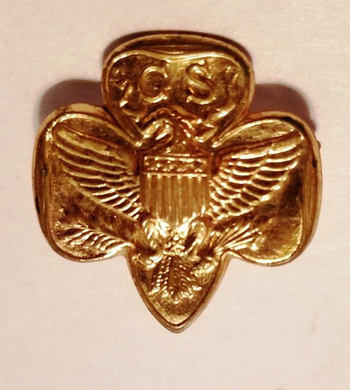 Vintage Gold Tone Girl Scout Historical Membership Pin
