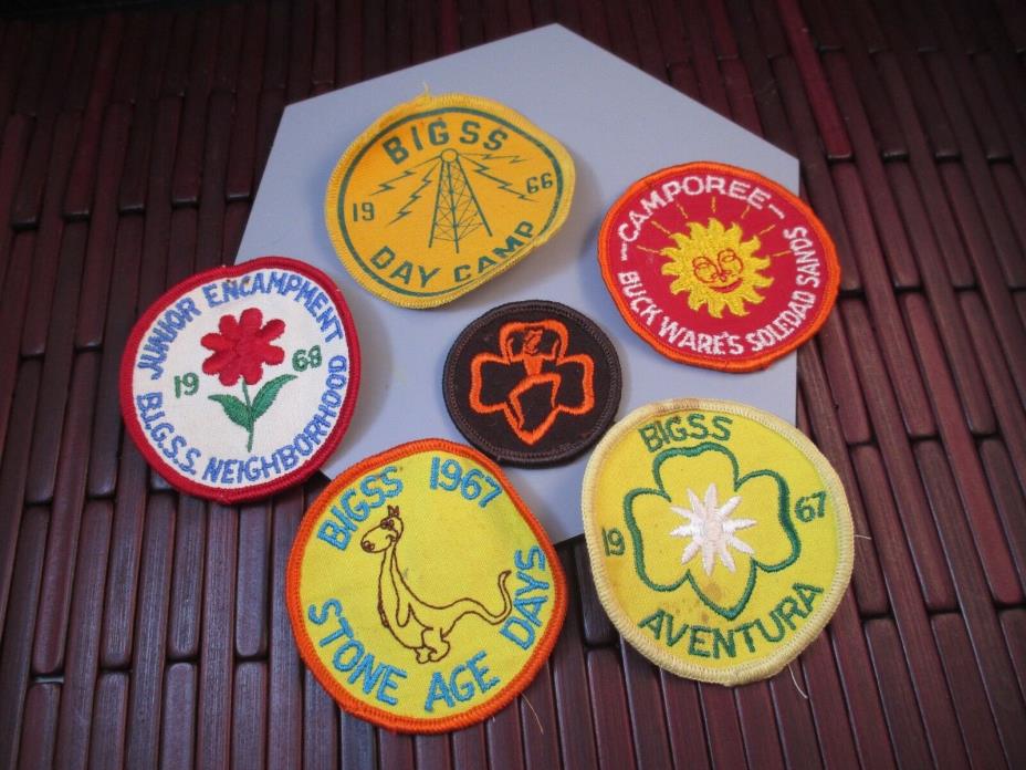 Vintage Patches Lot Girl Scouts Camporee Buck Wares Soledad Sands BIGGSS 1960's
