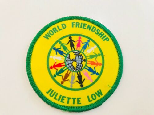 Patch Girl Scout Badge - World Friendship Juliette Low Vintage Brownies Yellow