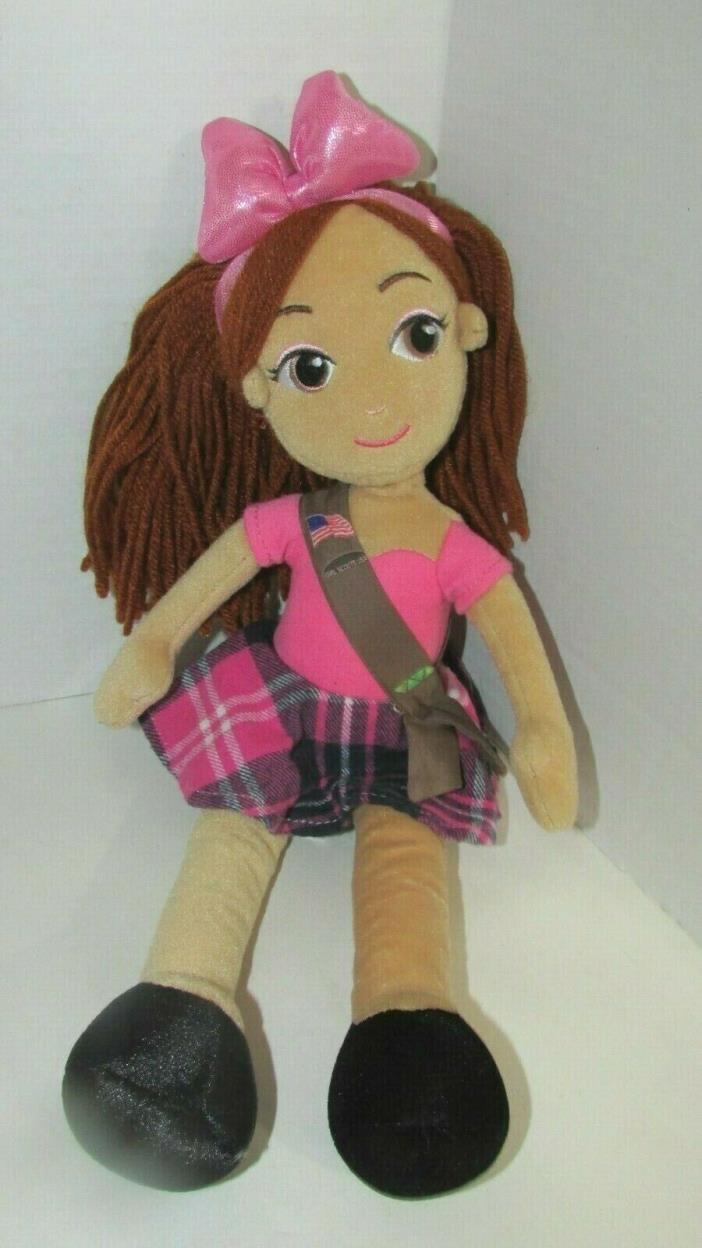 Girl Scout soft push doll Brownie uniform sash tan skin red brown hair Olivia ?