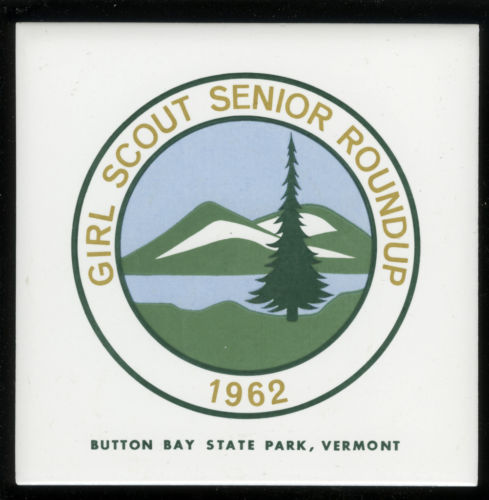 Vintage Tile 1962 Girl Scout Senior Roundup, Button Bay State Park, Vermont 6x6
