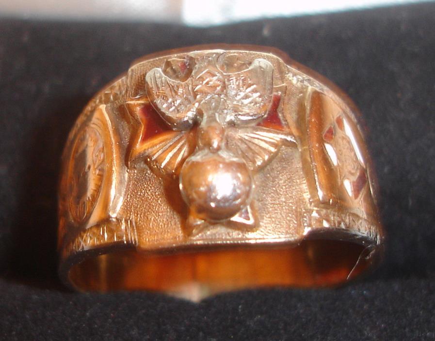 Vintage K of C Knights of Columbus 10K Gold Ring Sz 12.5