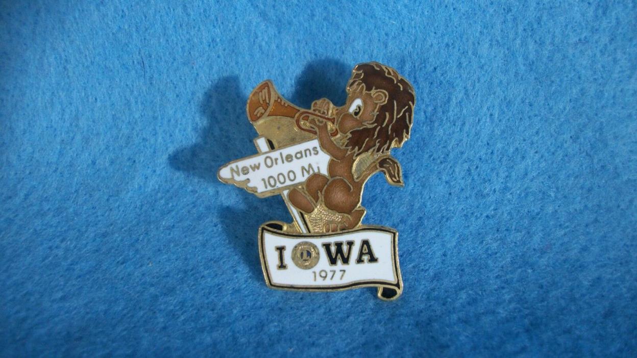 LIONS CLUB PIN Iowa 1977 New Orleans 1000 Mi with Gift Box