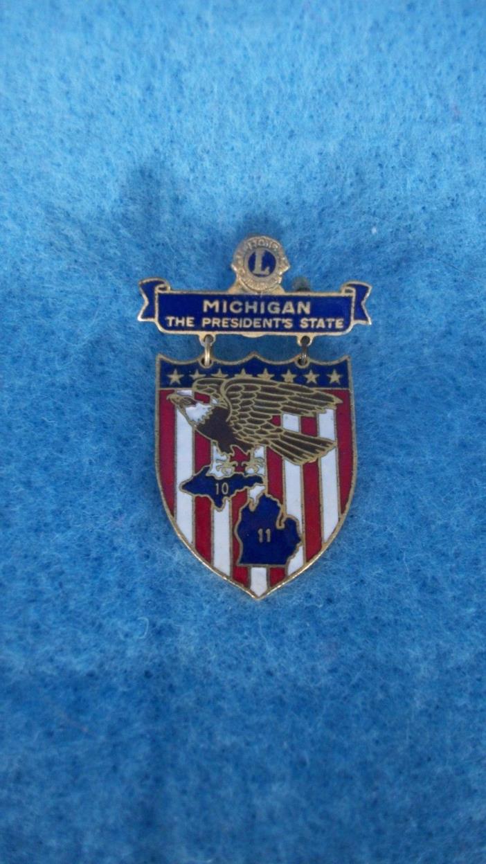LIONS CLUB PIN MICHIGAN THE PRESIDENT'S STATE 10 & 11 with Gift Box