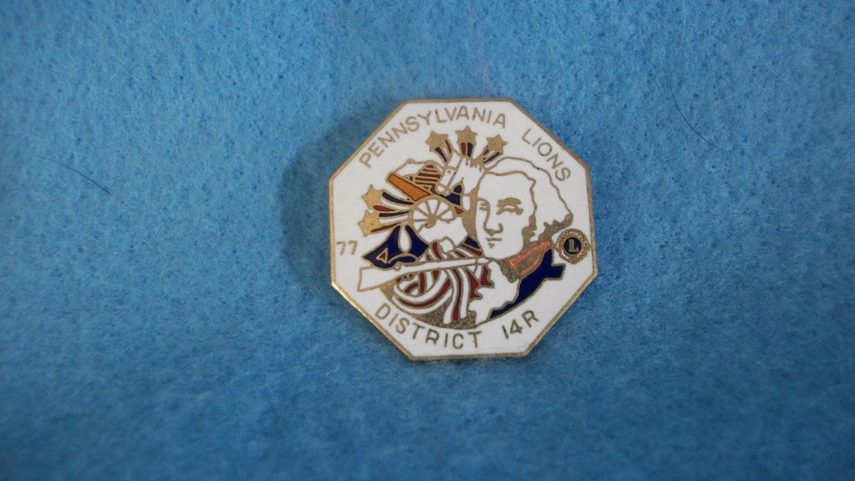 LIONS CLUB PIN PENNSYLVANIA LIONS DISTRICT 14R 77 with Gift Box