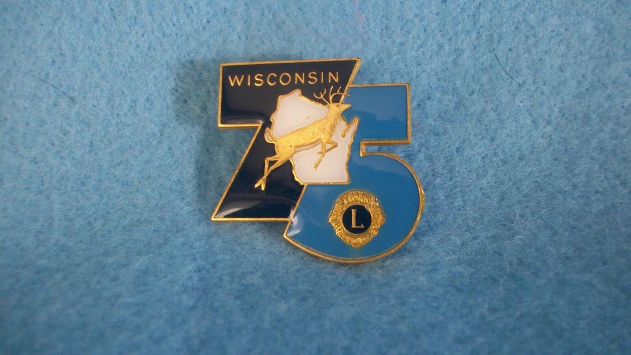 LIONS CLUB PIN WISCONSIN 75 with Gift Box