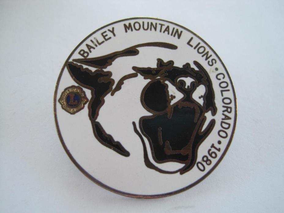 1980 Lions Club Pin Bailey Colorado Mountain