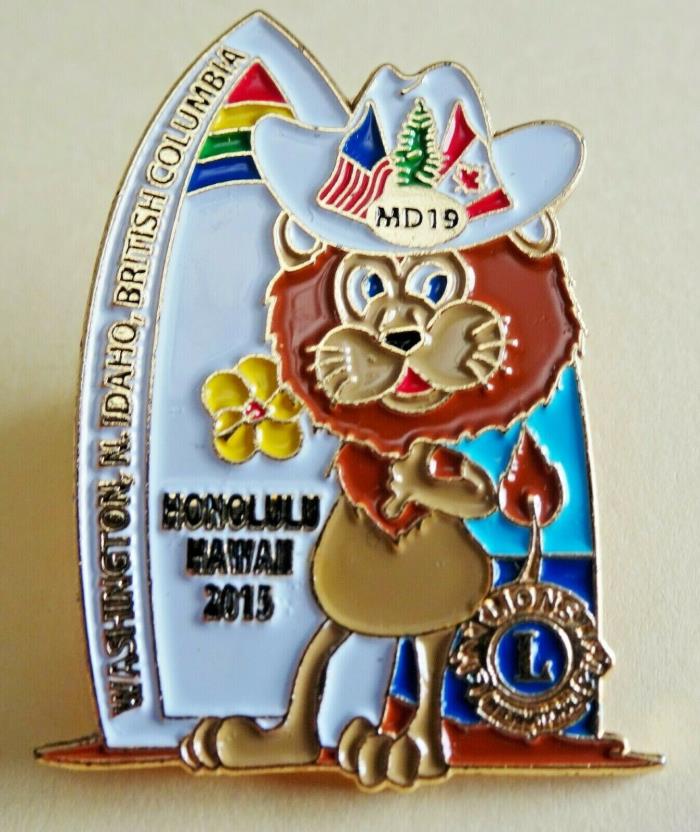 Lions MD 19 International Convention Honolulu, Hawaii  2015 Pin